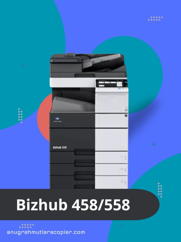 Mesin fotocopy Konica Minolta bizhub 458/558 adalah perangkat multifungsi yang dirancang untuk memberikan kinerja tinggi dalam memenuhi kebutuhan kantor modern